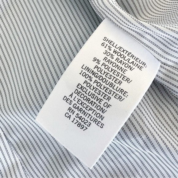 Banana Republic Black Crested Wool Blazer Jacket Womens 8 Preppy Academia - Picture 9 of 15